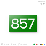 Номер на дверь 857, табличка на дверь для офиса, квартиры, кабинета, аудитории, склада, зеленая 120х70 мм, Айдентика Технолоджи