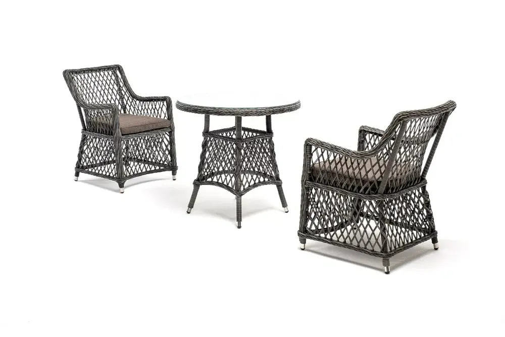 "Эспрессо-80 L" обеденная группа плетеная, цвет графит