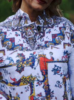 Пальто "Лабиринт", по мотивам средневековых буквиц и фантастических существ со страниц Псалтири Латтрелла