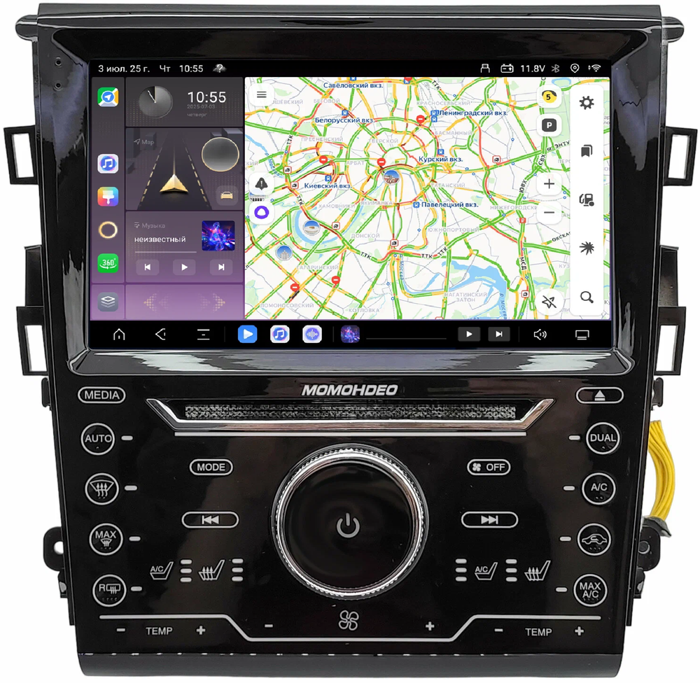 Магнитола для Ford Mondeo 5 2015-2018 - Kuberg QLed, Android 13, TS20, CarPlay, SIM-слот