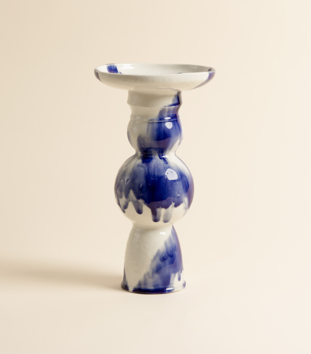 Подсвечник – Мемфис 3/3 синебелый | ceramum