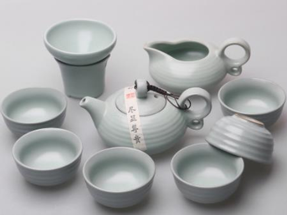 278116.2 Сервиз ЖУЯО "Дюны" чайник 7*13см,  сливник, ситечко, 6 пиал, керамика