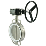 Water Butterfly Valve Elephant 316L-PTFE-RDN, body material - stainless steel AISI 316L, disk material - stainless steel AISI 316L, seal - PTFE, gear operated