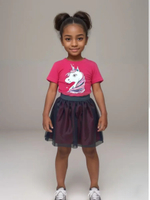 1120 Юбка детская кулирка/фатин бордо/черный  (64-68)