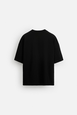 ZARA ФУТБОЛКА С ПРИНТОМ, ЧЕРНЫЙ