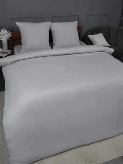 Постельное белье 2,0 Павлина Luxury Светло-серый (M293)