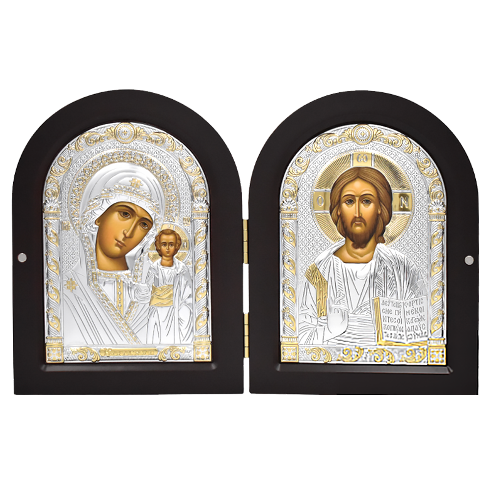 Складень с иконами Казанской Божией Матери и Спасителя.