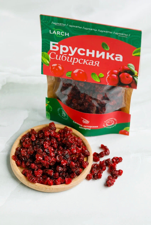 Цукаты Брусника сибирская  / дой пак / 50 г / LARCH