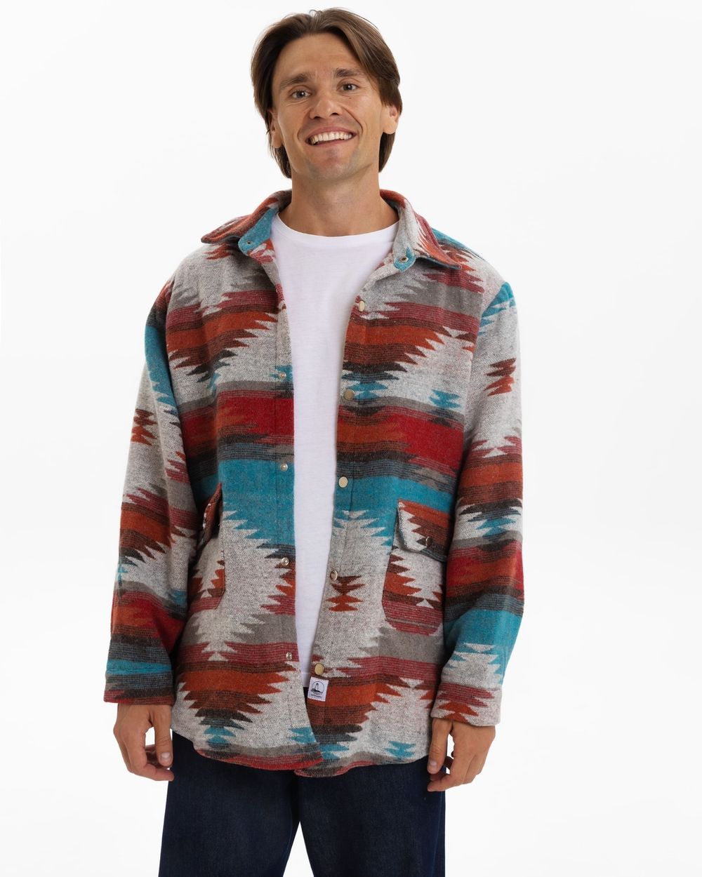 Рубашка Kefirmaykifer оверсайз Этно оранжевая