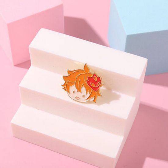 Значок металлический Genshin Impact "Тарталья", р-р 2,4х2,8 см