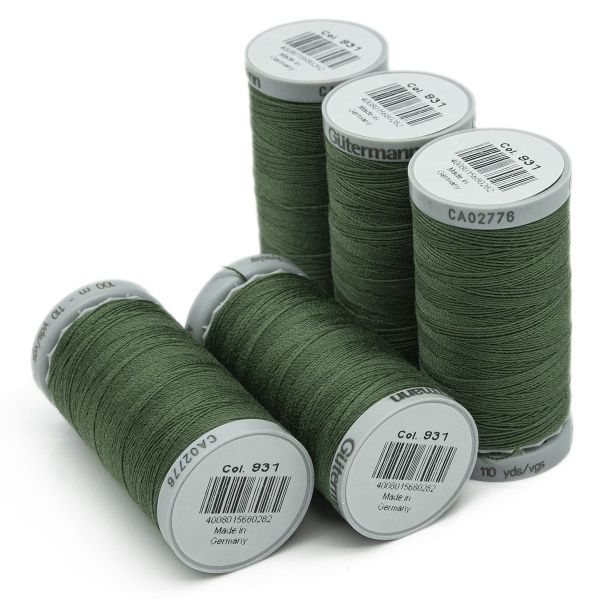 Нитки суперкрепкие Gutermann Extra Strong M782 №40 (100 метров), 5 кат. | 931 зеленый мох