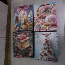 GAEM Пакет подарочный (бумага 210г/м2, блок 12шт), L30 W12 H39 см, 4в.