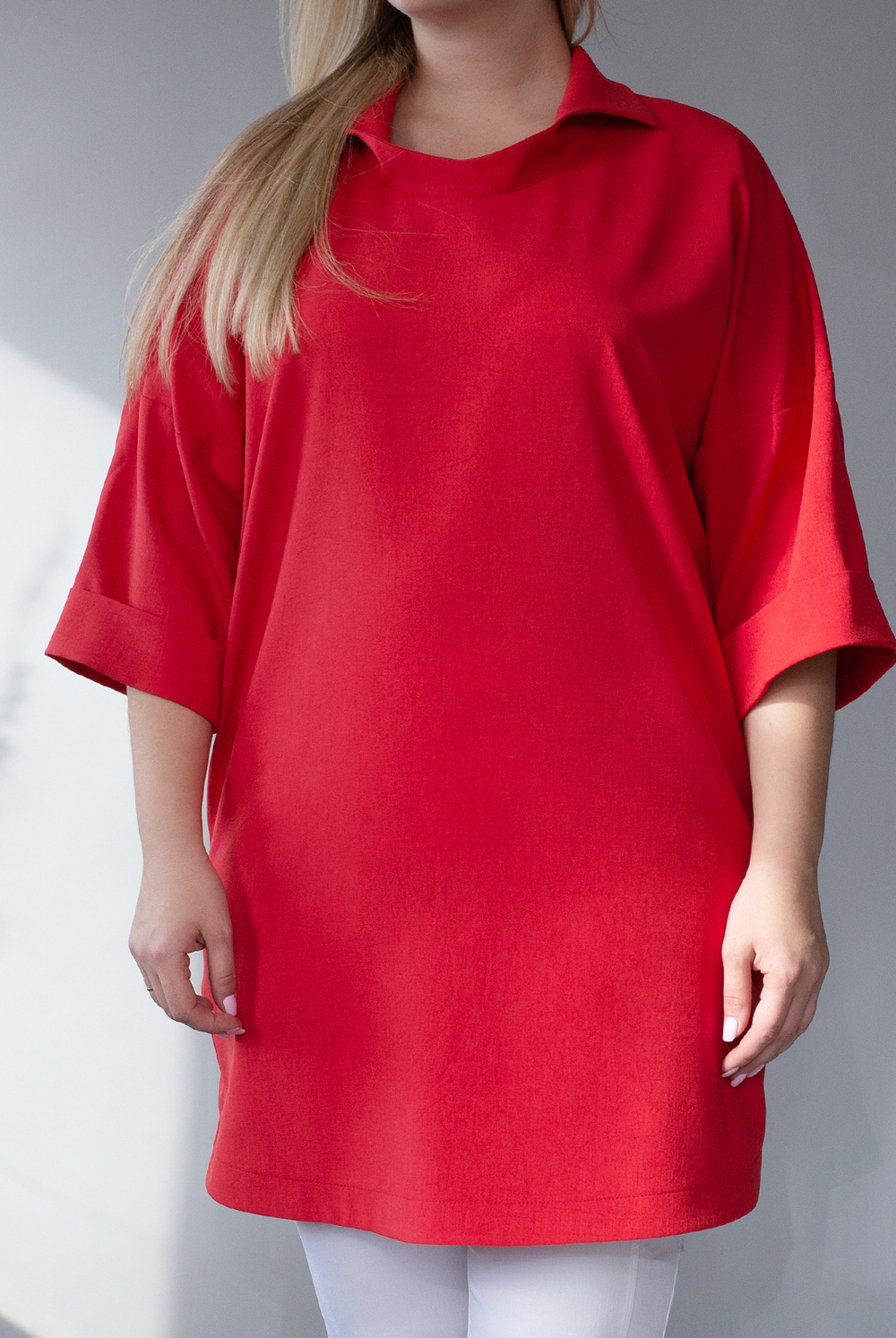 Платье-туника 3450ЛП, красный #259Кр213450ЛП