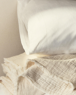 Zara Home покрывало из хлопка, экрю · 5160/006