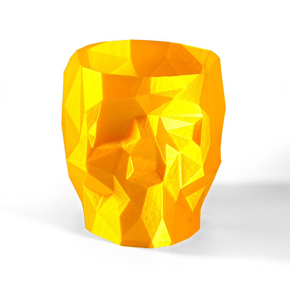 Череп-Ваза для конфет/карандашей, полигональная, 3D печать, золотая