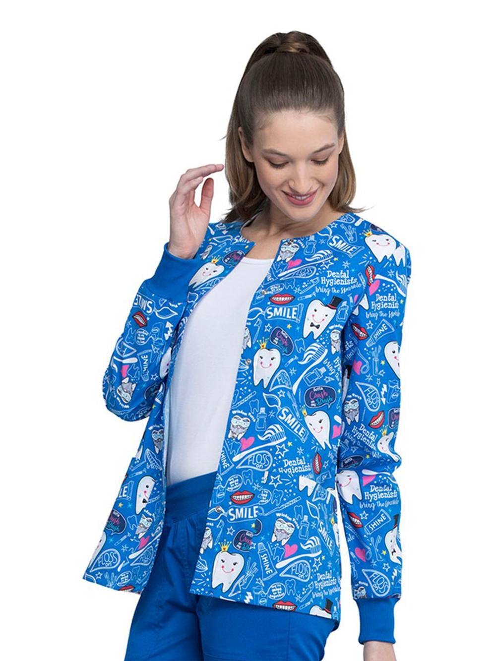 Жакет медицинский женский Cherokee CK301, зубы, XXS