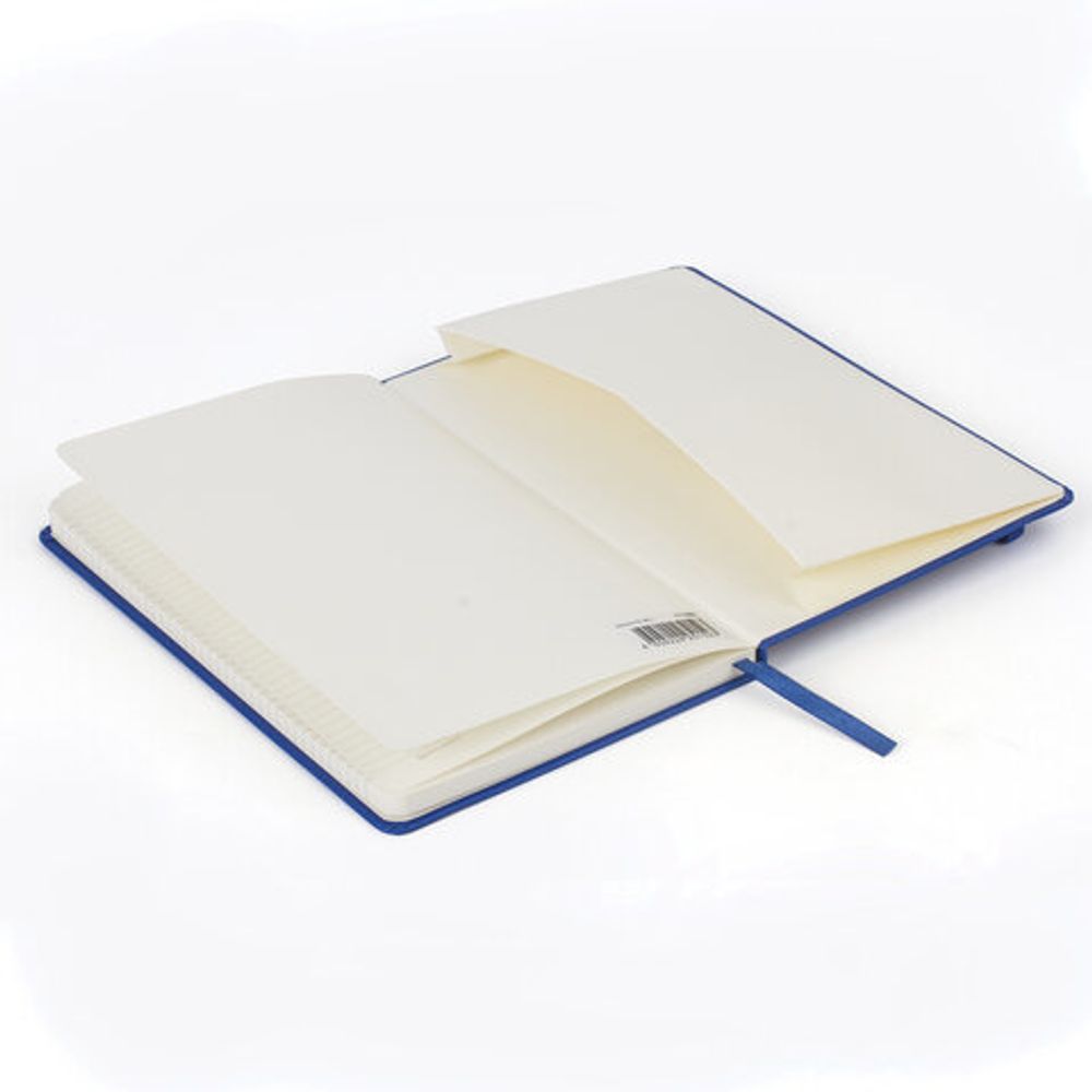 Блокнот в клетку с резинкой А5 (148x218 мм), 80 л., балакрон синий BRAUBERG "Metropolis", 111582