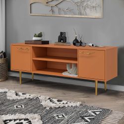 Тумба под ТВ Арт Колор matte 155см Стайл Голд Томленый оранжевый матовый