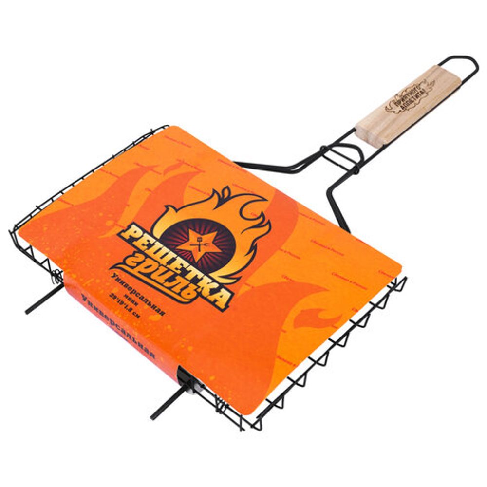 Решетка-гриль универсальная, размер 290х190 мм, глубина 18 мм, оксидированное покрытие, 101401, 701739