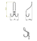 КРЮЧОК-ВЕШАЛКА МЕТАЛЛИСТ №12 ПОЛИМЕР ХРОМ ЭФФЕКТ