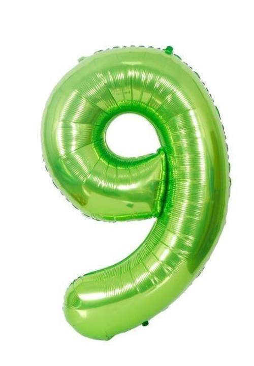 Шар цифра №9 Салатовый