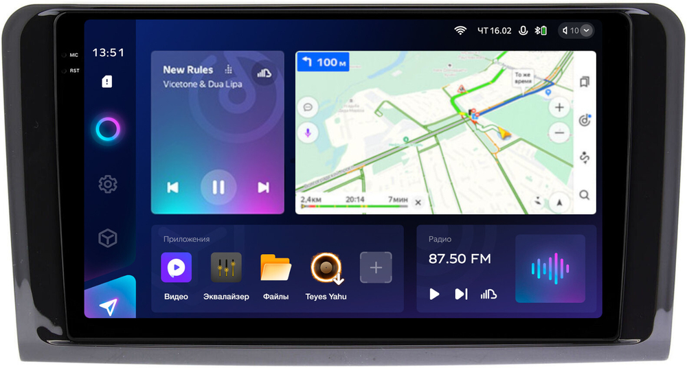 Магнитола для Mercedes-Benz GL X164, ML W164 2005-2012 (рамка глянцевая) - Teyes CC3-2K QLed Android 10, ТОП процессор, SIM-слот, CarPlay