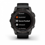 Смарт часы Garmin Fenix 7 Pro Sapphire Solar титановый угольно-серый DLC с черным ремешком