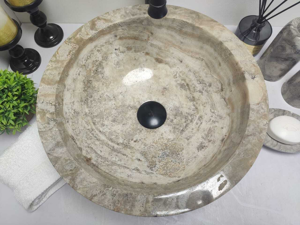 Раковина из оникса Bowl Grey Dott BO-60268 40*40*15