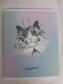 Тетради 48 листа А5+. "Кошки-Бабочки", общая, клетка. Формат А5+ (163*203 мм). Арт.120006. С полями. Комплект 5 шт.