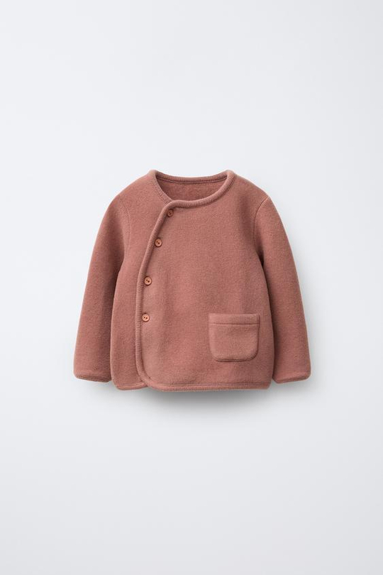 ZARA ФУТБОЛКА С ЗАПАХОМ SOFT TOUCH, ЧЕРЕПИЧНЫЙ