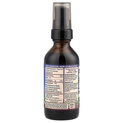 WishGarden Herbs, Kick-Ass ™ Allergy, сезонное средство от аллергии, 59 мл (2 жидк. Унции)