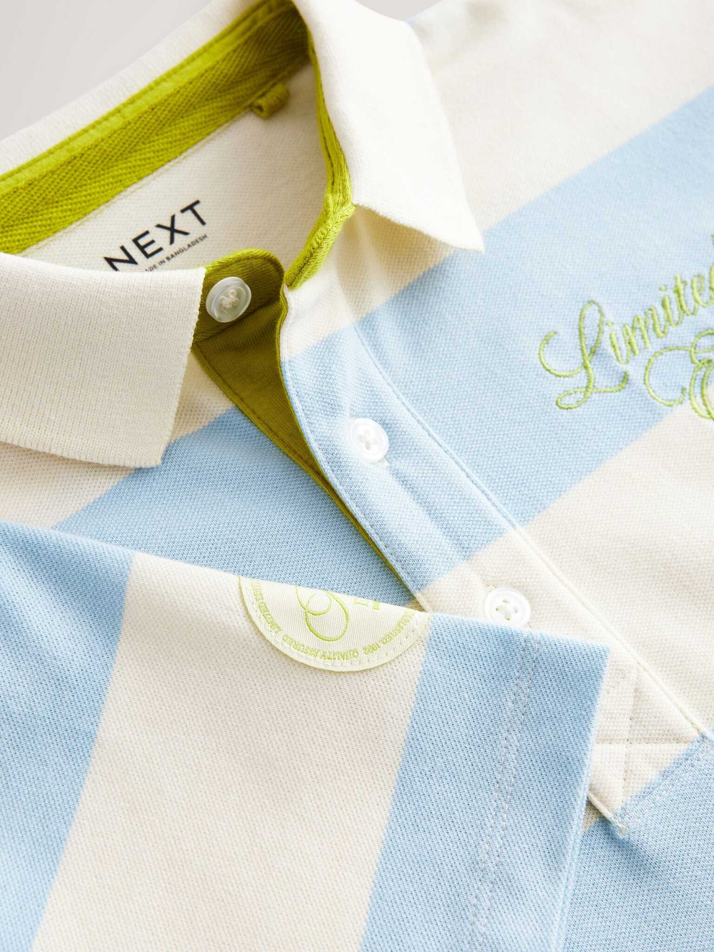 Поло для мальчика Next E45-618, Молочный, Голубой