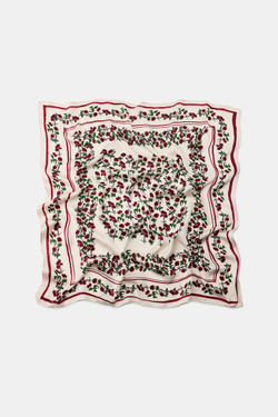 ZARA ПЛАТОК З 100% ВИСКОЗЫ С ЦВЕТОЧНЫМ ПРИНТОМ, ЭКРЮ