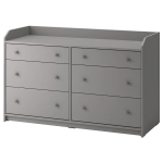 Комод с 6 ящиками - IKEA HAUGA, 138x84 см, серый ХАУГА ИКЕА
