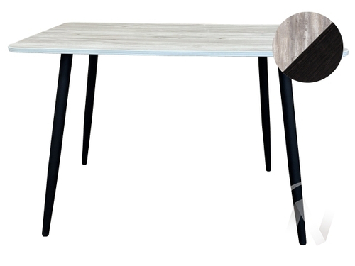 Стол Лайт прямоугольный (опоры черный/пластик бетон; кромка венге)