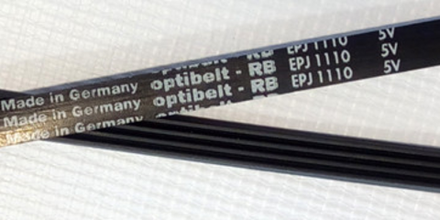 Ремень 1110 J4 EPJ 5V Optibelt для стиральной машины 1070мм черный, белая надпись