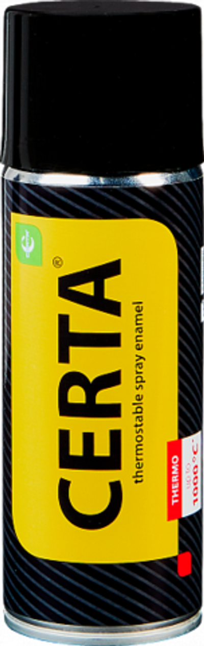 Термостойкая краска по металлу CERTA черная, аэрозоль 520 мл