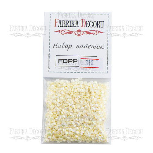 Набор пайеток №318, 4 мм, бежевый цвет, Fabrika Decoru