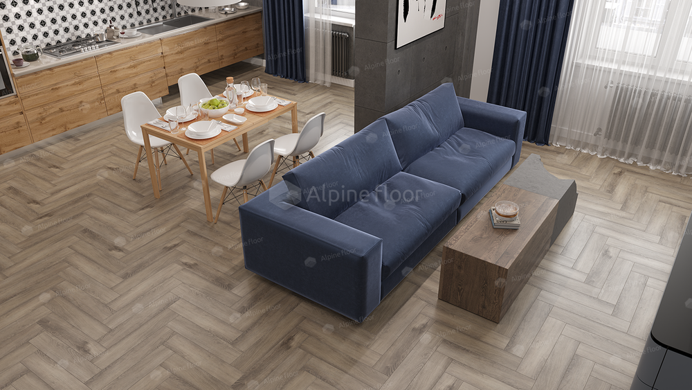 Кварцвиниловая плитка Alpine Floor Parquet LVT Дуб Исида ECO 16-15