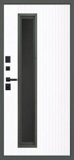 Стальная дверь "Барс" с окном (терморазрыв 3к). Заказная модель.
