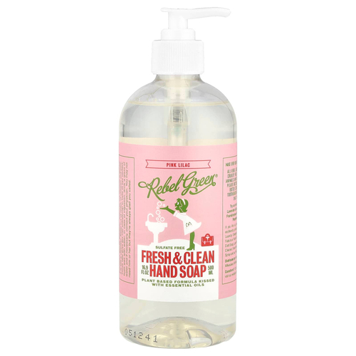 Rebel Green, Fresh & Clean, мыло для рук, розово-лиловое, 500 мл (16,9 жидк. унц.)