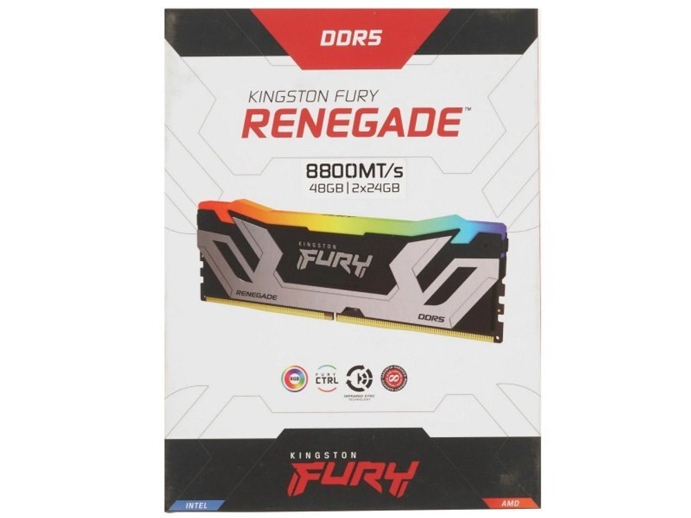 Оперативная память Kingston Fury Renegade KF588CU42RSAK2-48, DDR5 2х 48ГБ 8800 МГц, DIMM, RTL
