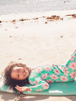 Купальник слитный на молнии для девочки Next AB7-028, Зеленый, Розовый