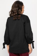 Блуза с завязками Ажур (черная) Б14387-10М LT Collection