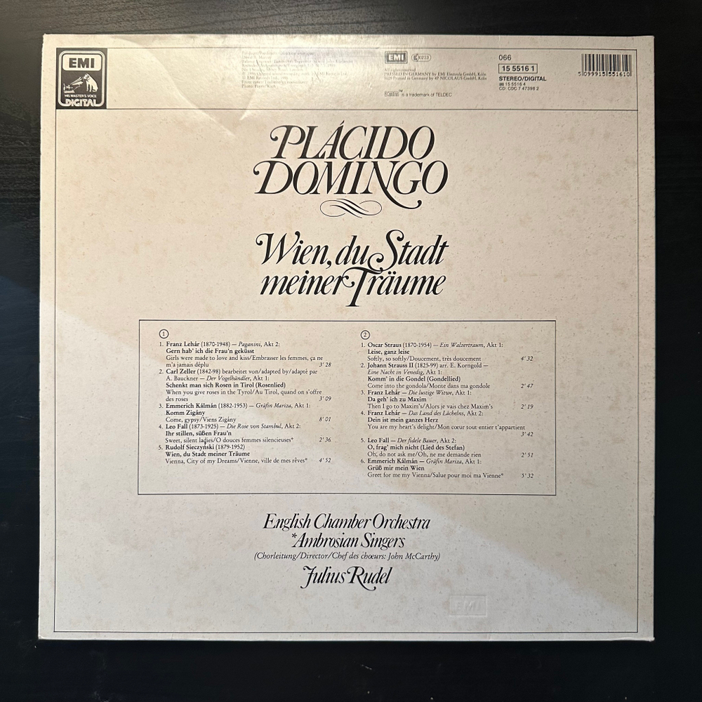 Пласидо Доминго- Вена, город моей мечты (Германия 1986г.)