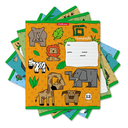 Тетрадь 12л. клетка ErichKrause Animal World