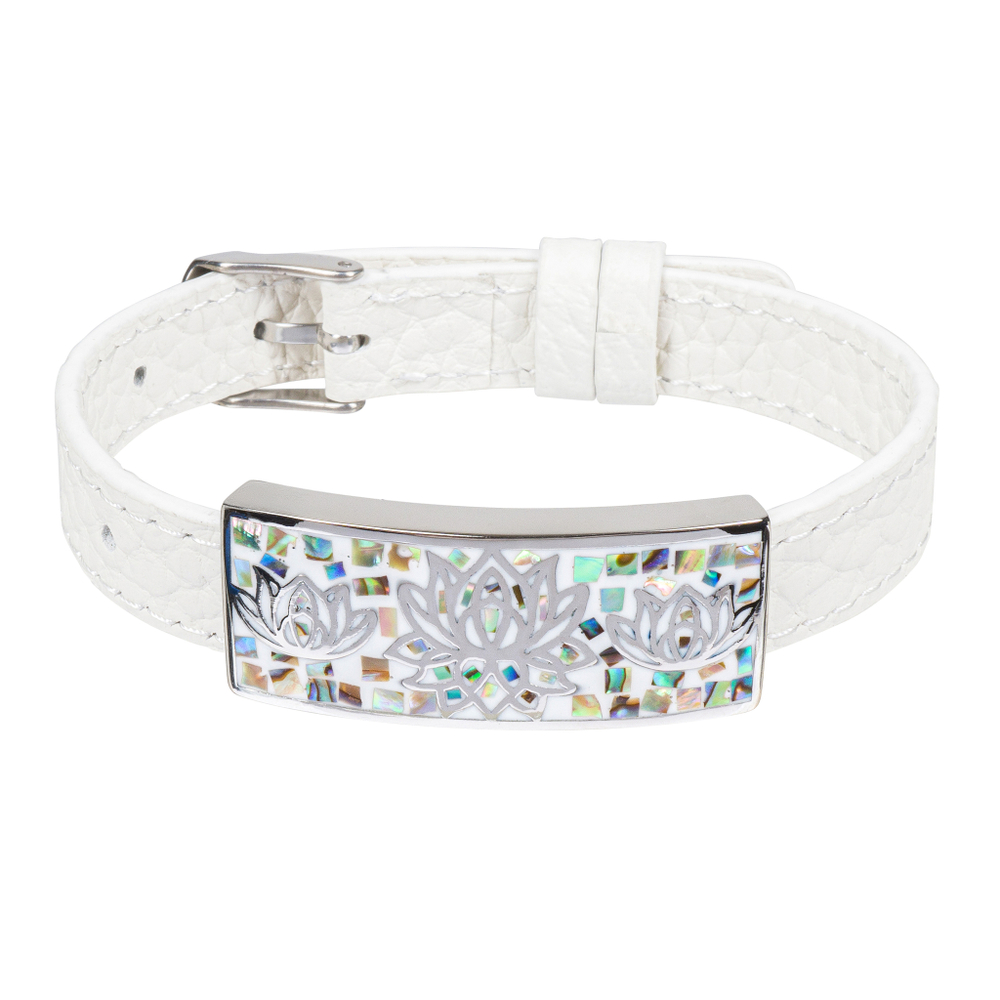 Браслет Fiore Luna на белом кожаном ремешке CB03596-11A