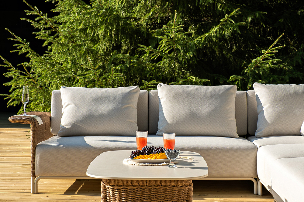 "Мальдивы" трансформирующаяся лаунж-зона из искусственного ротанга, цвет соломенный