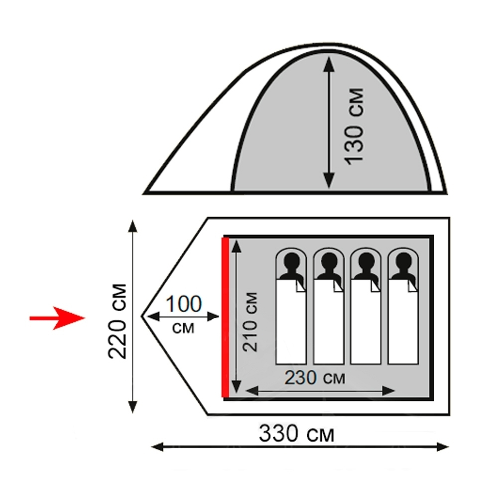 Totem палатка Tepee 4 (V2) (зеленый)