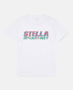 Футболка STELLA McCARTNEY Белый/Термопринт: разноцветный логотип (Девочка)